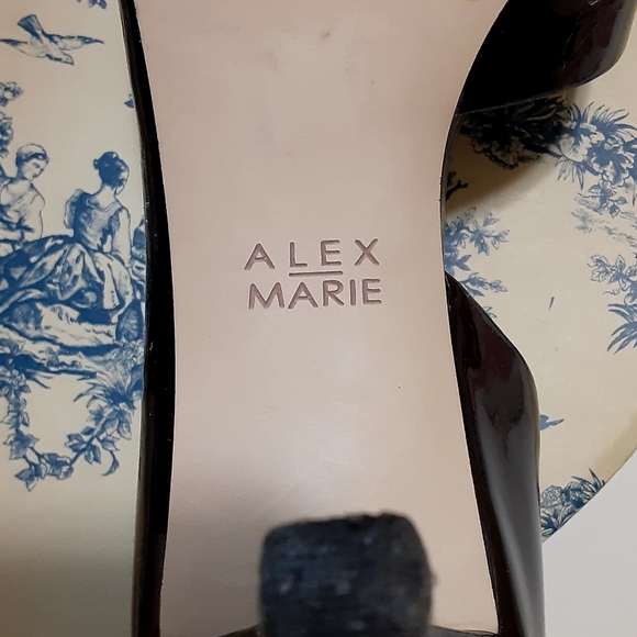 ALEX MARIE Brown Patent Open Toe Heels 7 1/2 M - Picture 6 of 10